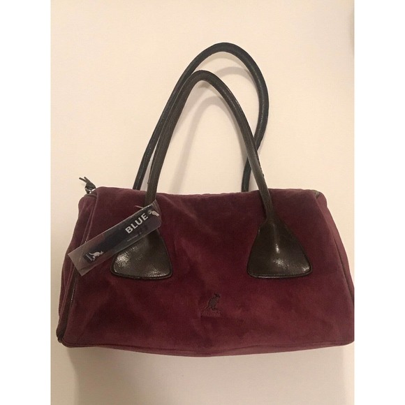 Kangol Medium Barrel Handbag, Small Duffle Style Deep Grape, Velour - Picture 3 of 14